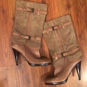 Cole Haan leather and suede high heel boots8.5